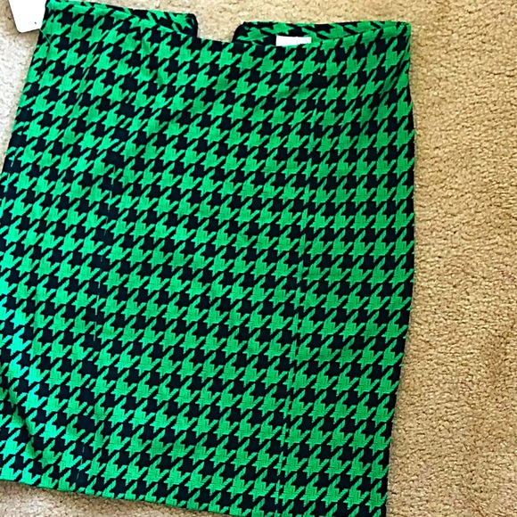 Green Houndstooth skirt size L with zipper closure - Picture 6 of 7
